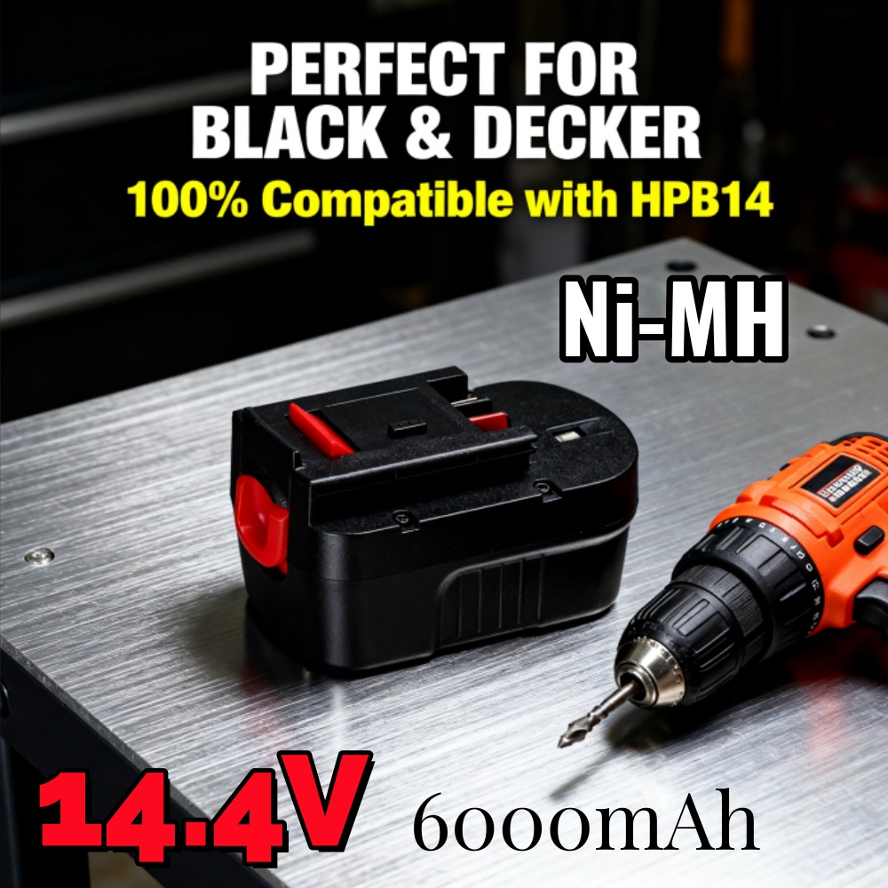 Upgraded 14.4V 6000mAh Ni-MH B - Black+Decker Tool Cordless recension och pris